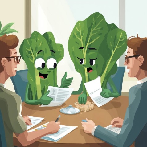 ホウレンソウが報告連絡相談している様子